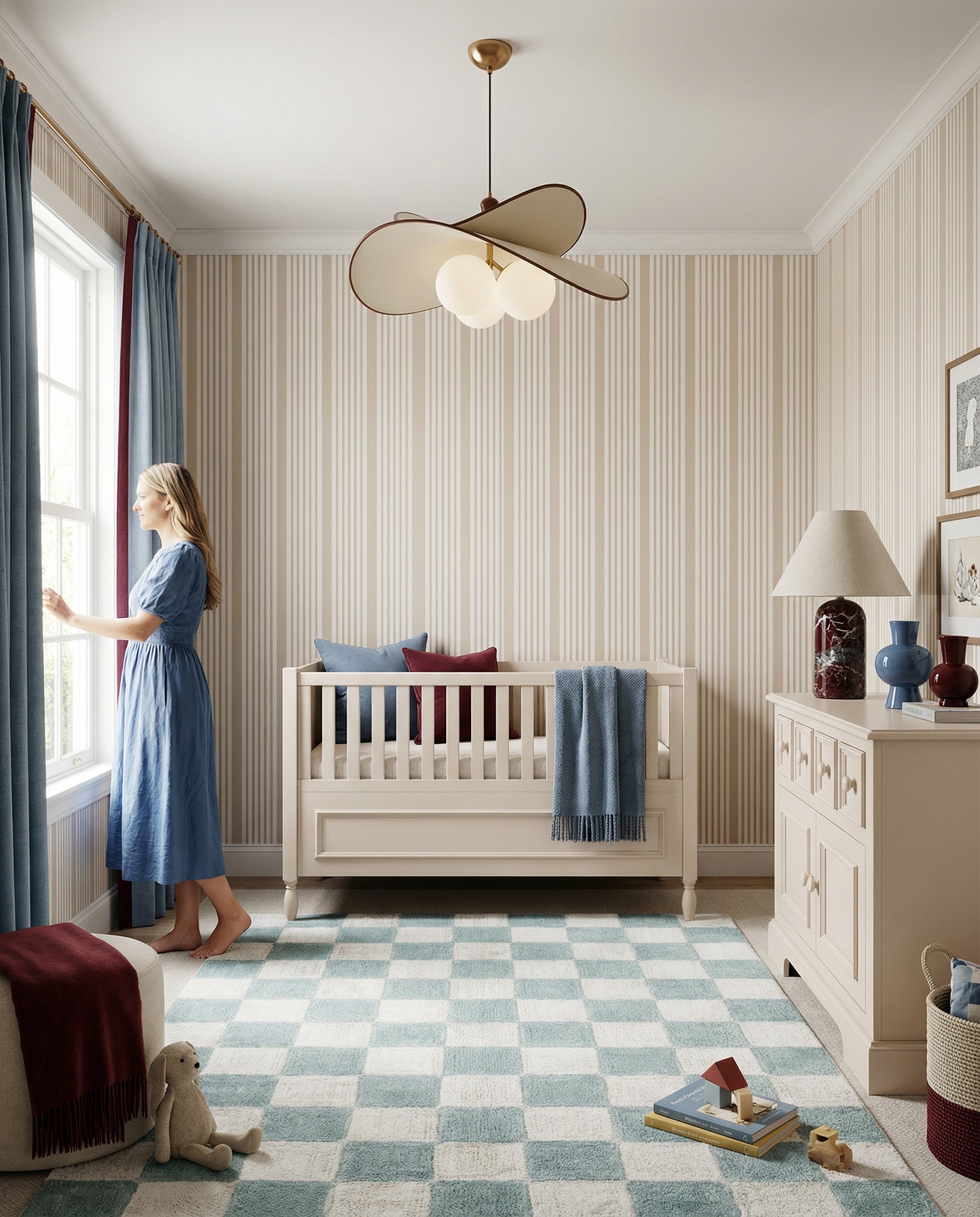 Tapeta grube paski beż