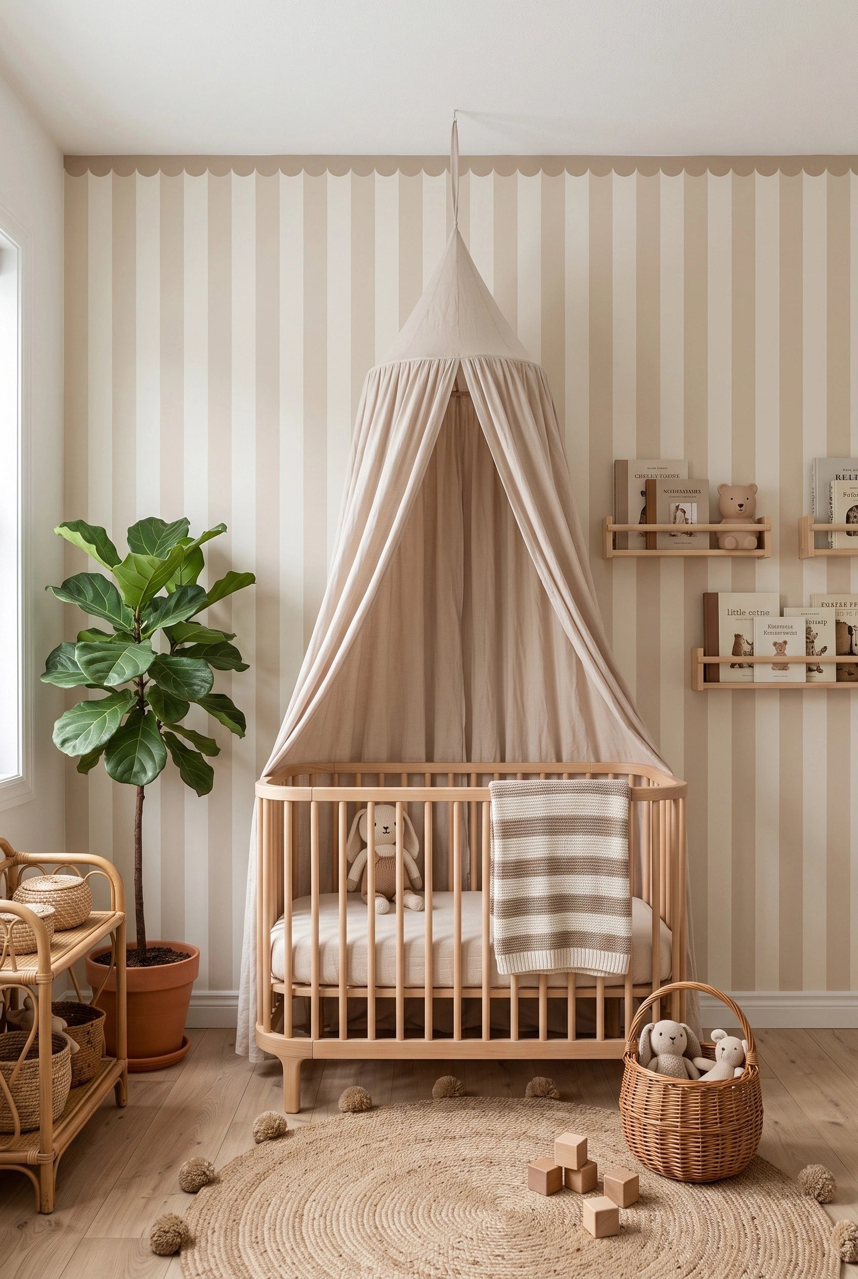 Tapeta funky pasy beż