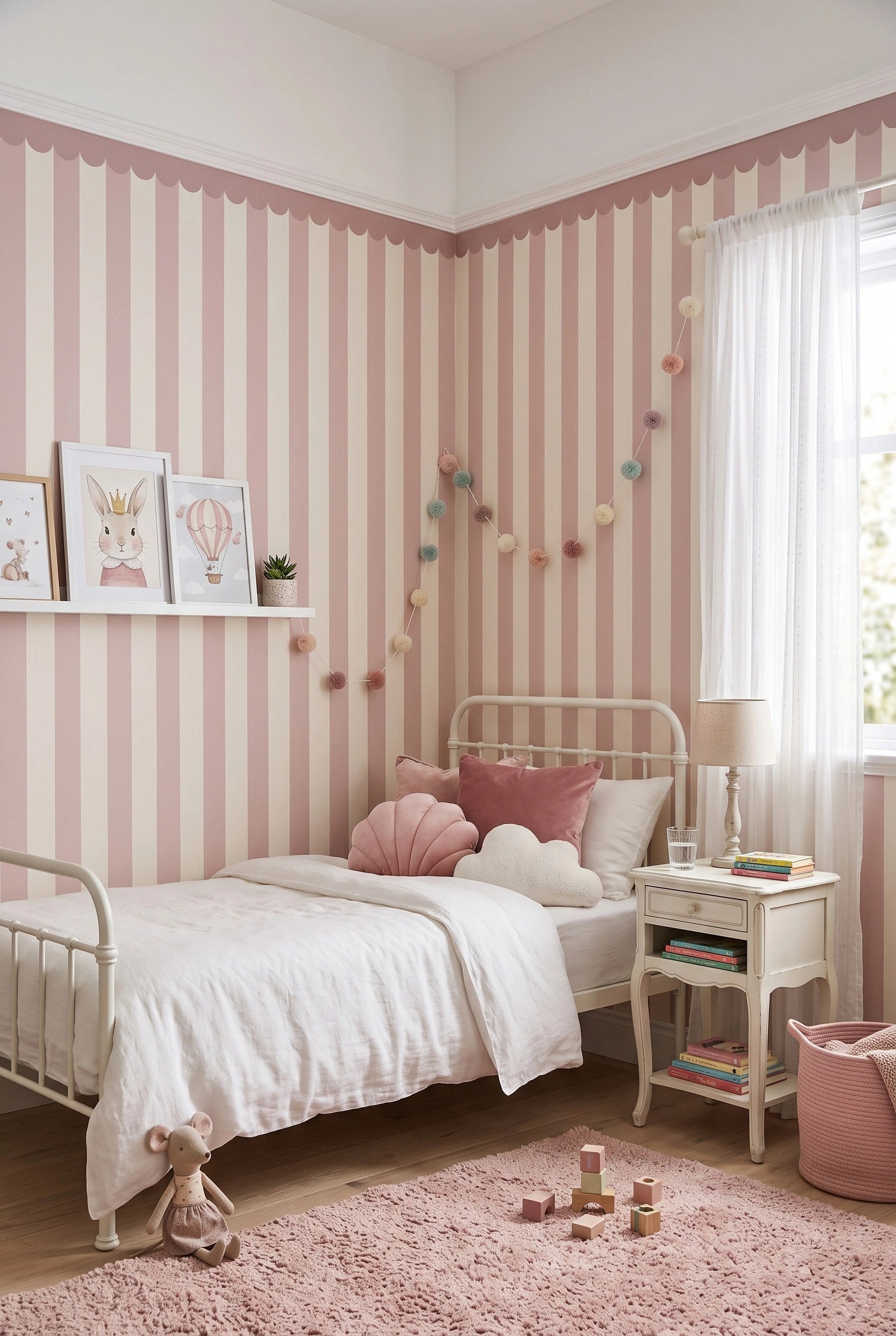 Tapeta funky paski pink