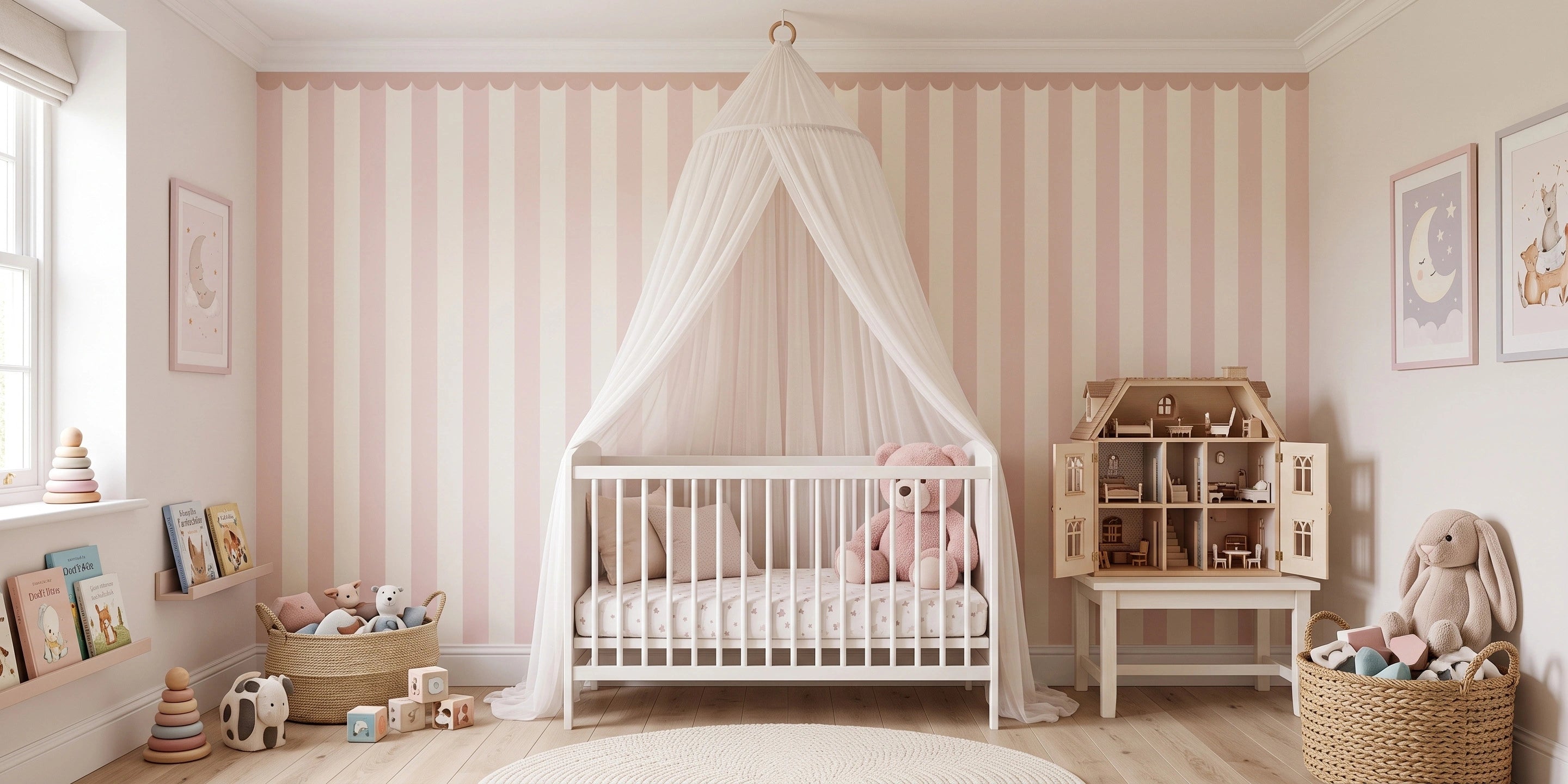 Tapeta funky paski pink