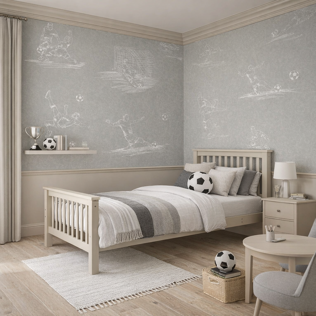 Tapeta piłka nożna linearna błękit