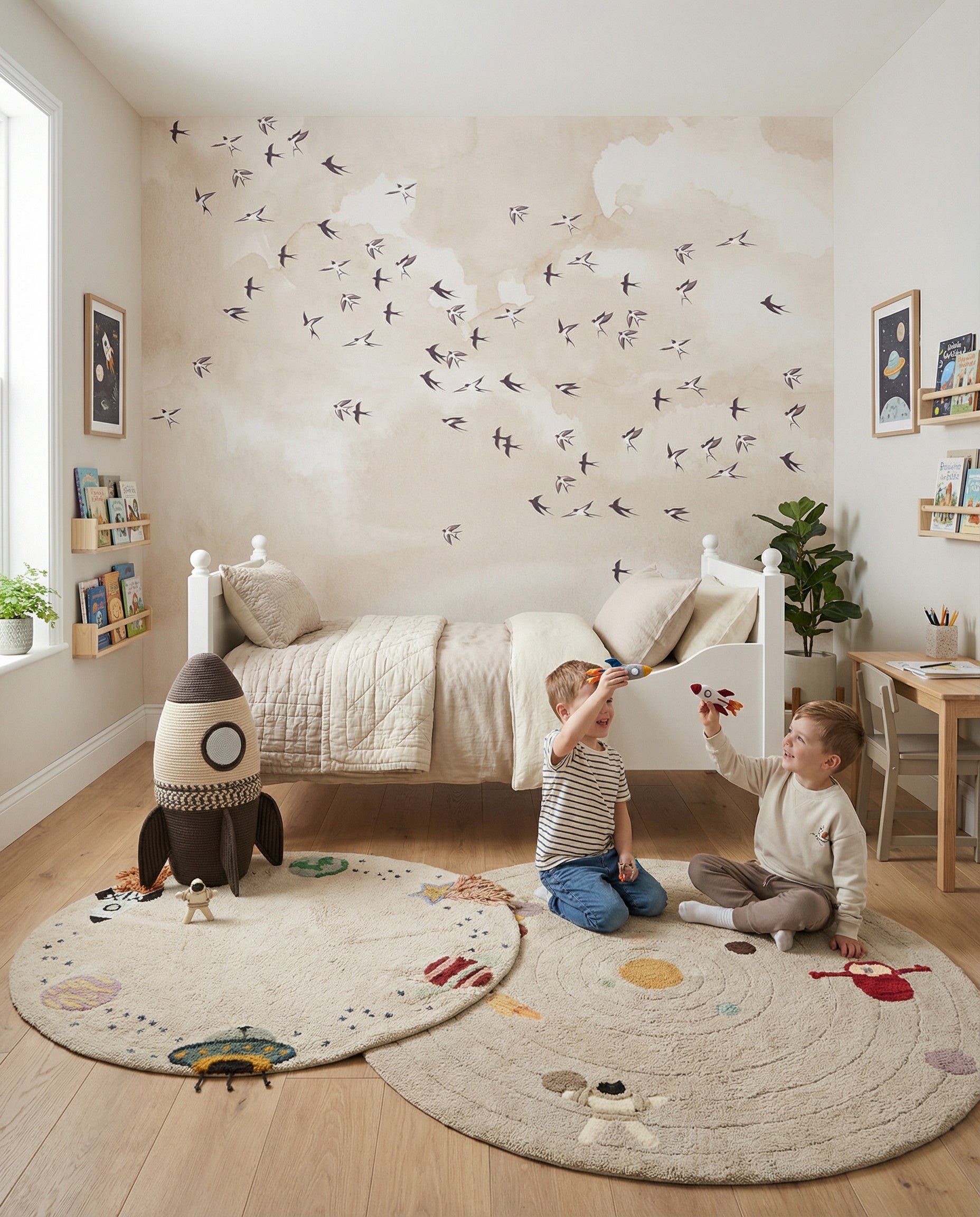 Łóżko dziecięce RETRO proste z rzeźbionymi nóżkami