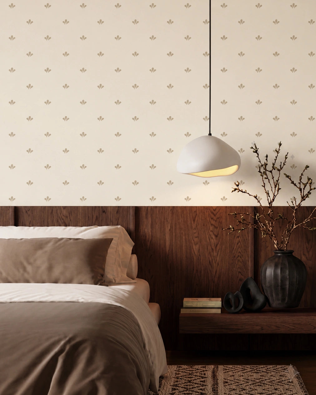 Tapeta Minimal listki light beż