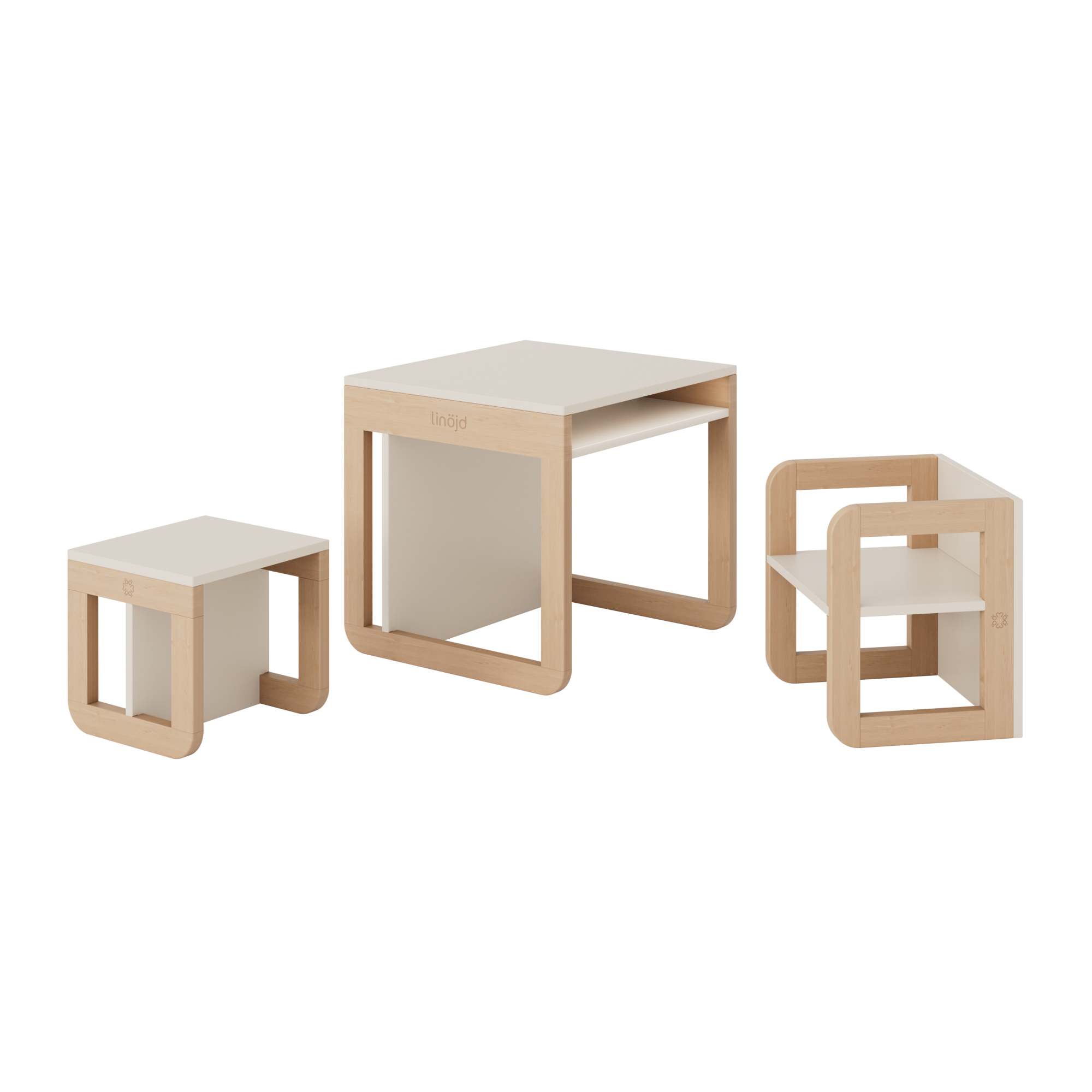 Zestaw montessori - stolik z krzesłami Møb 9w1