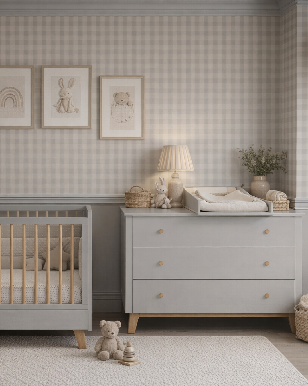 Komoda dziecięca biała/szara z przewijakiem Zara