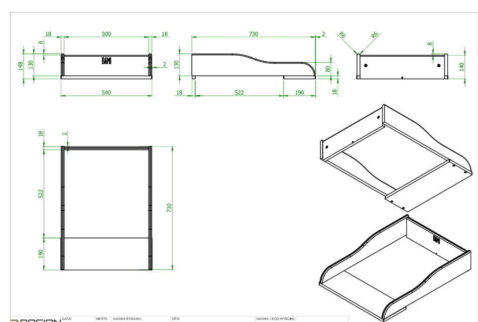 Drewniana komoda niska Alex